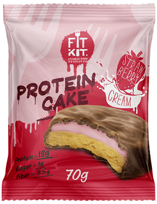 Protein cake "Клубника со сливками" FitKit - фото 5760