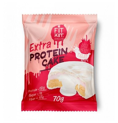 Protein WHITE EXTRA cake "Малина-йогурт" FitKit - фото 6316